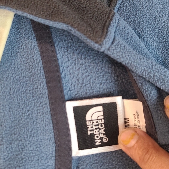 TNF The North Face blue & gray fleece pullover sweater men's medium - Picture 7 of 8